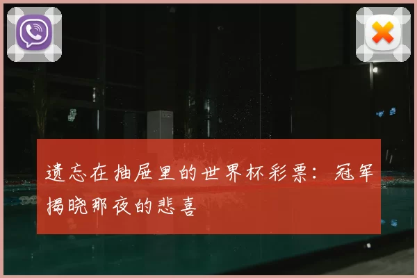 遗忘在抽屉里的世界杯彩票:冠军揭晓那夜的悲喜